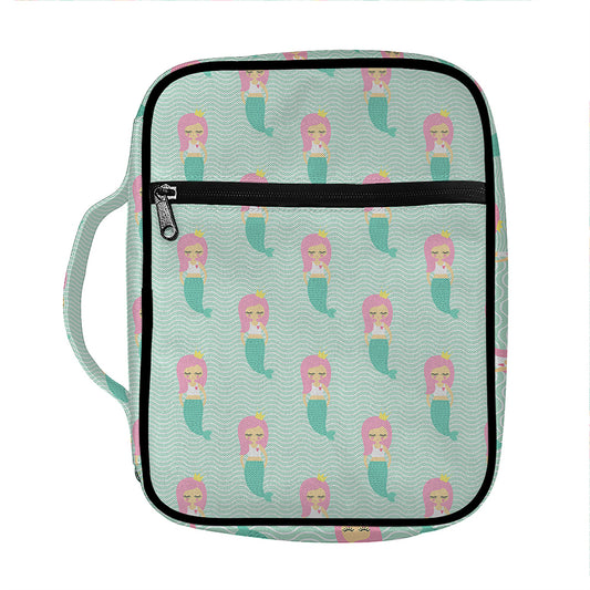 Cute Mermaid Pattern Print Front Pocket Bible Bag