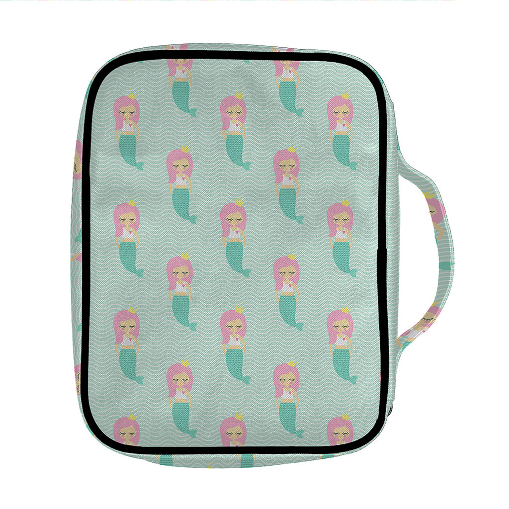 Cute Mermaid Pattern Print Front Pocket Bible Bag