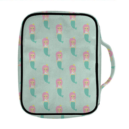Cute Mermaid Pattern Print Front Pocket Bible Bag