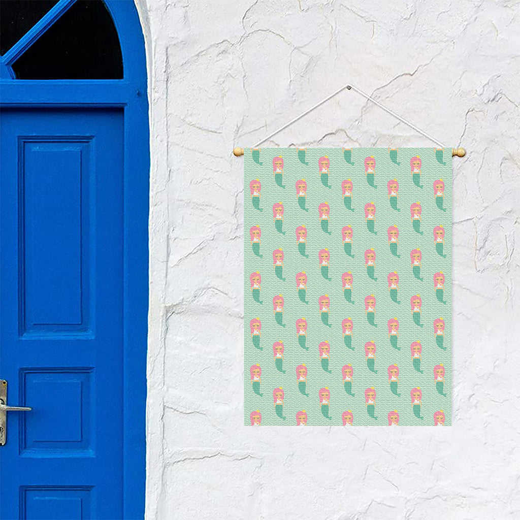Cute Mermaid Pattern Print Garden Flag