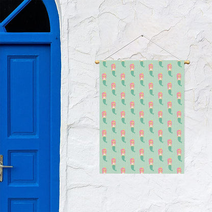 Cute Mermaid Pattern Print Garden Flag