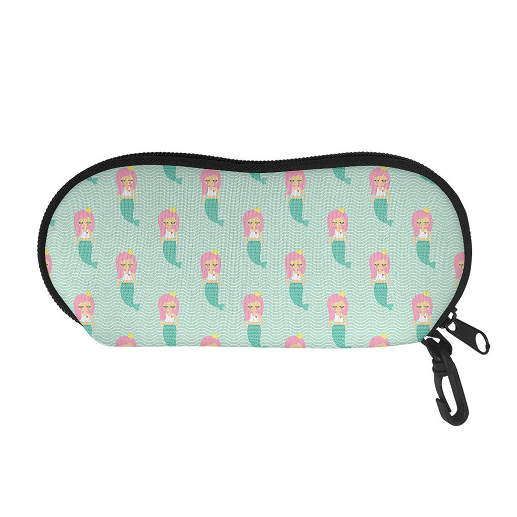 Cute Mermaid Pattern Print Glasses Case