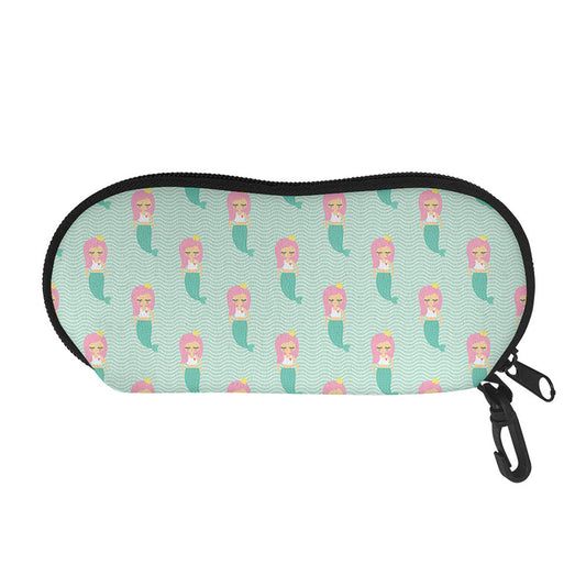 Cute Mermaid Pattern Print Glasses Case