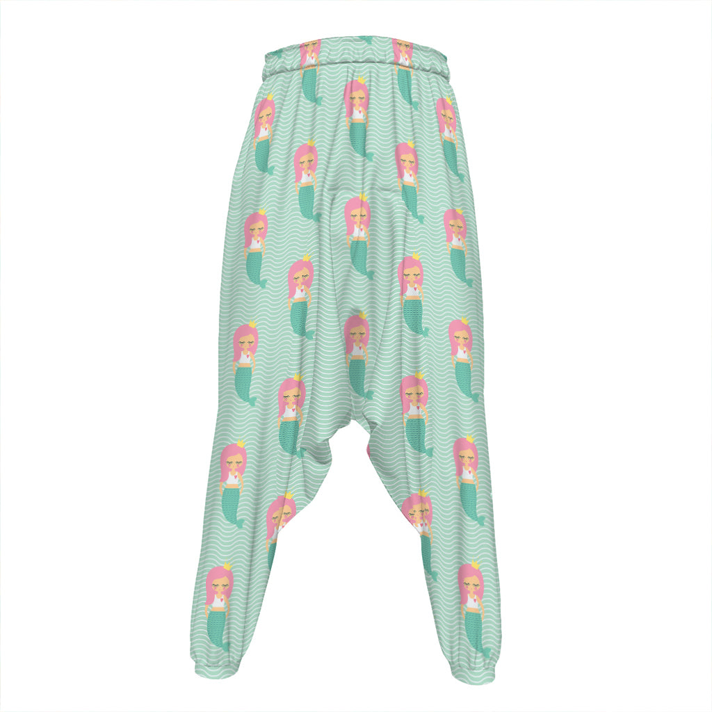 Cute Mermaid Pattern Print Hammer Pants