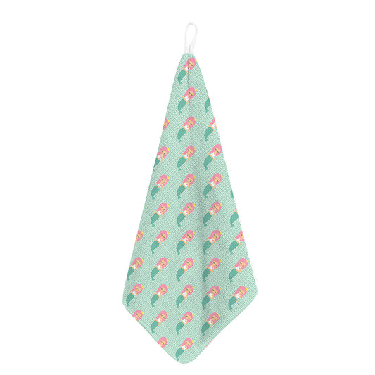 Cute Mermaid Pattern Print Hand Towel
