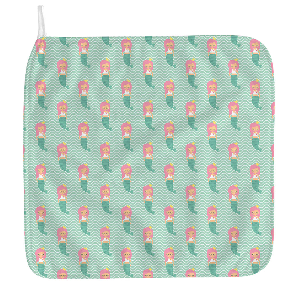 Cute Mermaid Pattern Print Hand Towel