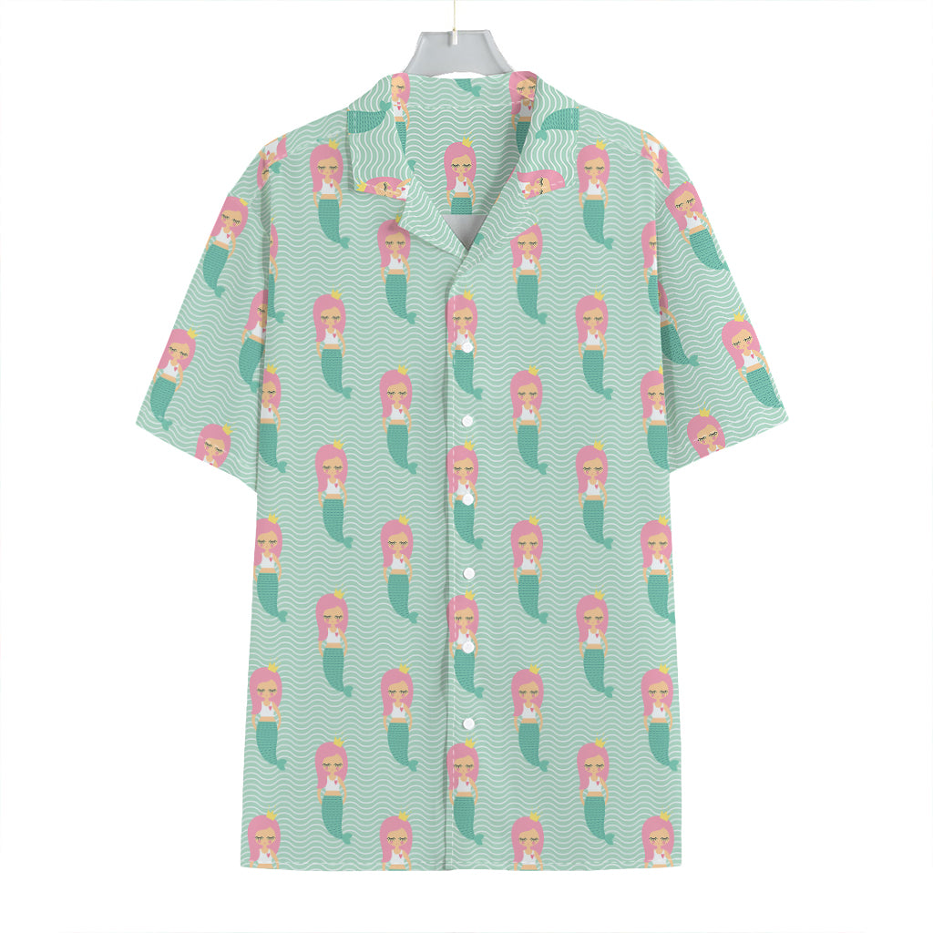 Cute Mermaid Pattern Print Hawaiian Shirt
