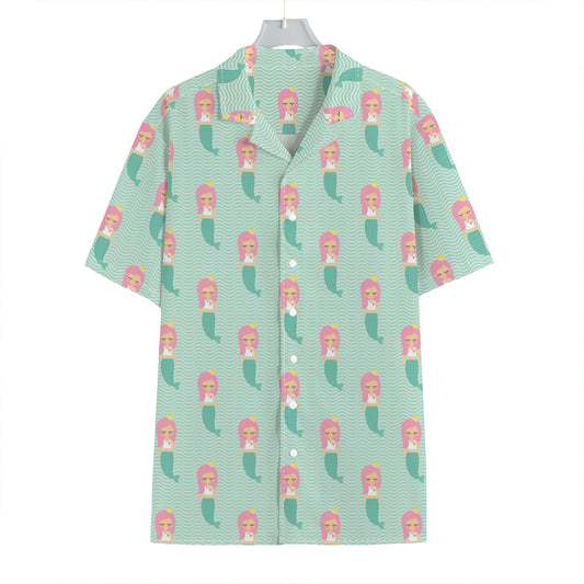 Cute Mermaid Pattern Print Hawaiian Shirt