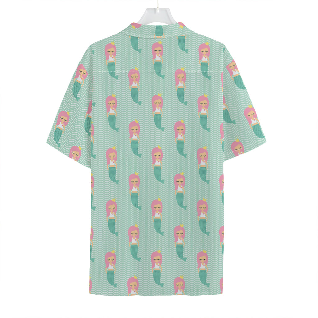 Cute Mermaid Pattern Print Hawaiian Shirt