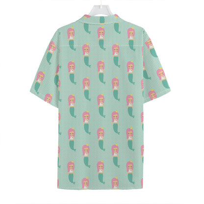 Cute Mermaid Pattern Print Hawaiian Shirt