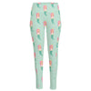 Cute Mermaid Pattern Print High-Waisted Pocket Leggings