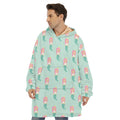 Cute Mermaid Pattern Print Hoodie Blanket