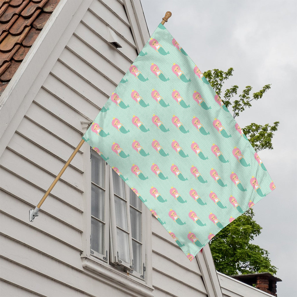 Cute Mermaid Pattern Print House Flag