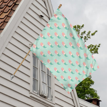 Cute Mermaid Pattern Print House Flag
