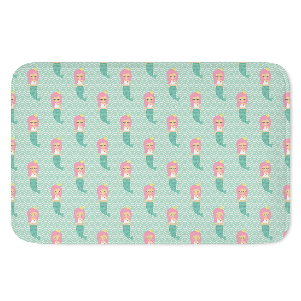 Cute Mermaid Pattern Print Indoor Door Mat