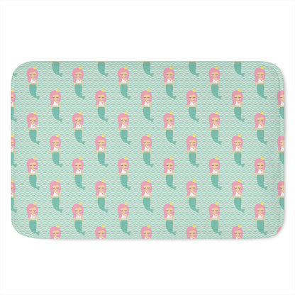 Cute Mermaid Pattern Print Indoor Door Mat
