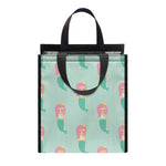 Cute Mermaid Pattern Print Insulated Lunch Tote