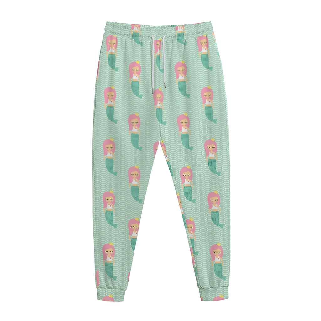 Cute Mermaid Pattern Print Jogger Pants