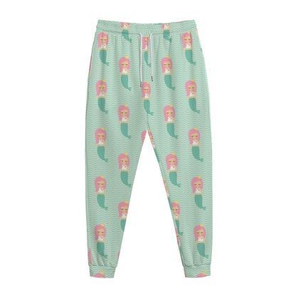 Cute Mermaid Pattern Print Jogger Pants