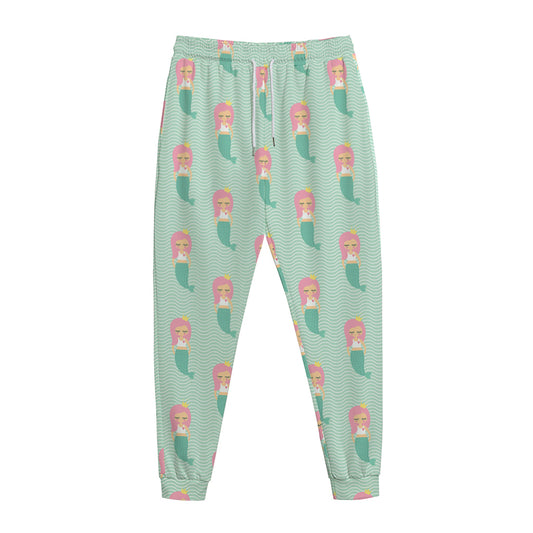 Cute Mermaid Pattern Print Jogger Pants