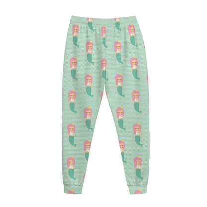 Cute Mermaid Pattern Print Jogger Pants
