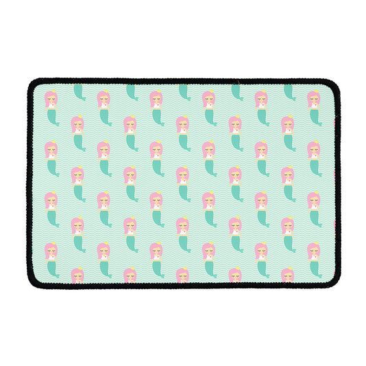 Cute Mermaid Pattern Print Kitchen Mat