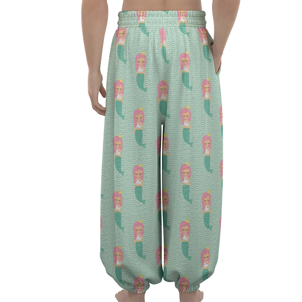 Cute Mermaid Pattern Print Lantern Pants