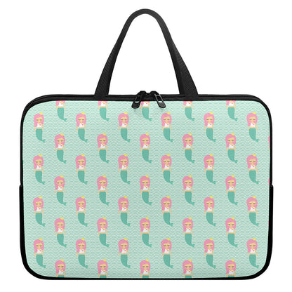 Cute Mermaid Pattern Print Laptop Sleeve With Handle
