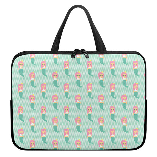 Cute Mermaid Pattern Print Laptop Sleeve With Handle