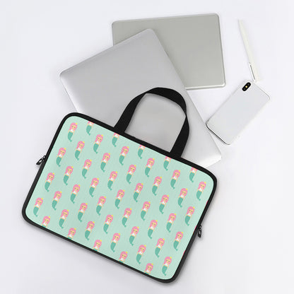 Cute Mermaid Pattern Print Laptop Sleeve With Handle