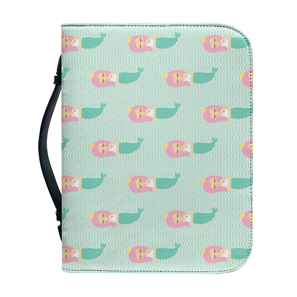 Cute Mermaid Pattern Print Leather Bible Cover