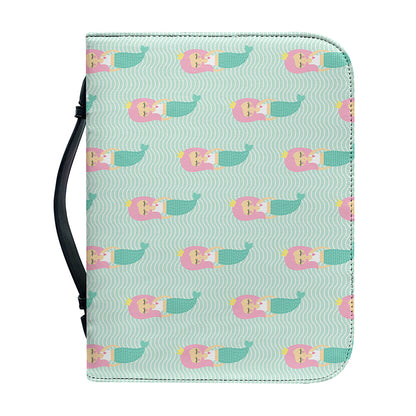 Cute Mermaid Pattern Print Leather Bible Cover