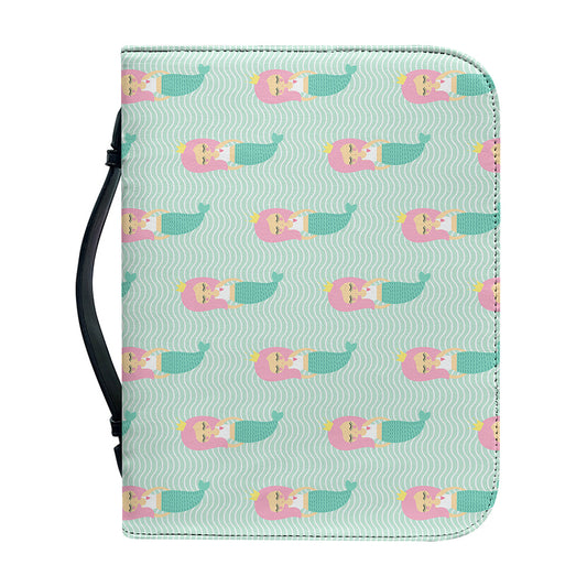 Cute Mermaid Pattern Print Leather Bible Cover