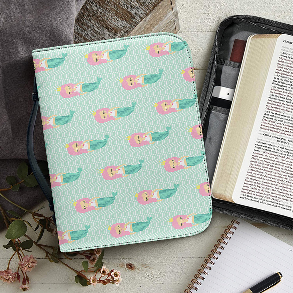 Cute Mermaid Pattern Print Leather Bible Cover