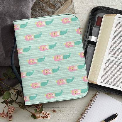 Cute Mermaid Pattern Print Leather Bible Cover