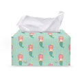 Cute Mermaid Pattern Print Leather Tissue Box Cover