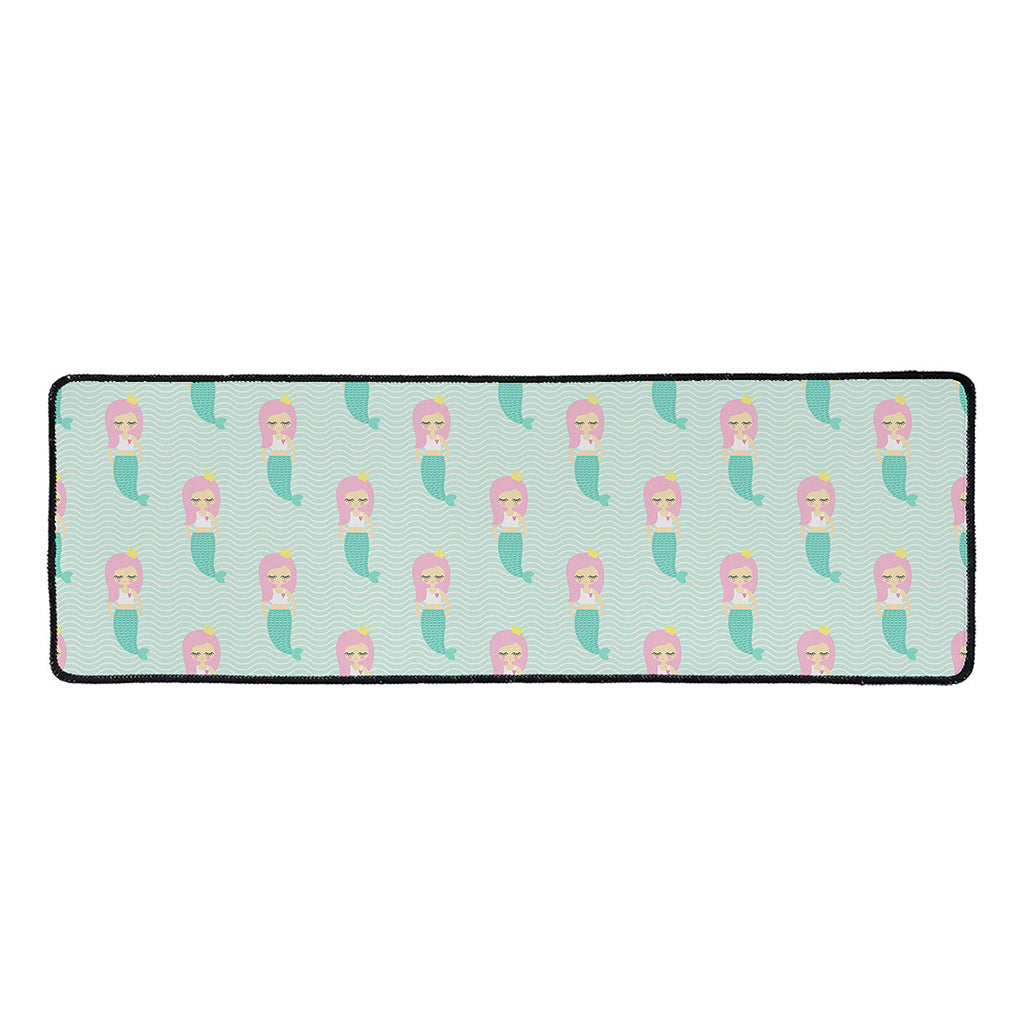 Cute Mermaid Pattern Print Long Kitchen Mat