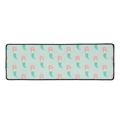 Cute Mermaid Pattern Print Long Kitchen Mat