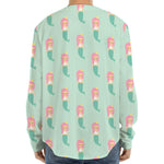 Cute Mermaid Pattern Print Long Sleeve Baseball Jersey