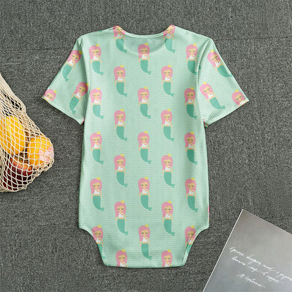 Cute Mermaid Pattern Print Men's Bodysuit