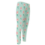 Cute Mermaid Pattern Print Men's Compression Pants