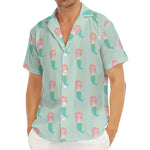 Cute Mermaid Pattern Print Men's Deep V-Neck Shirt