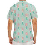 Cute Mermaid Pattern Print Men's Deep V-Neck Shirt