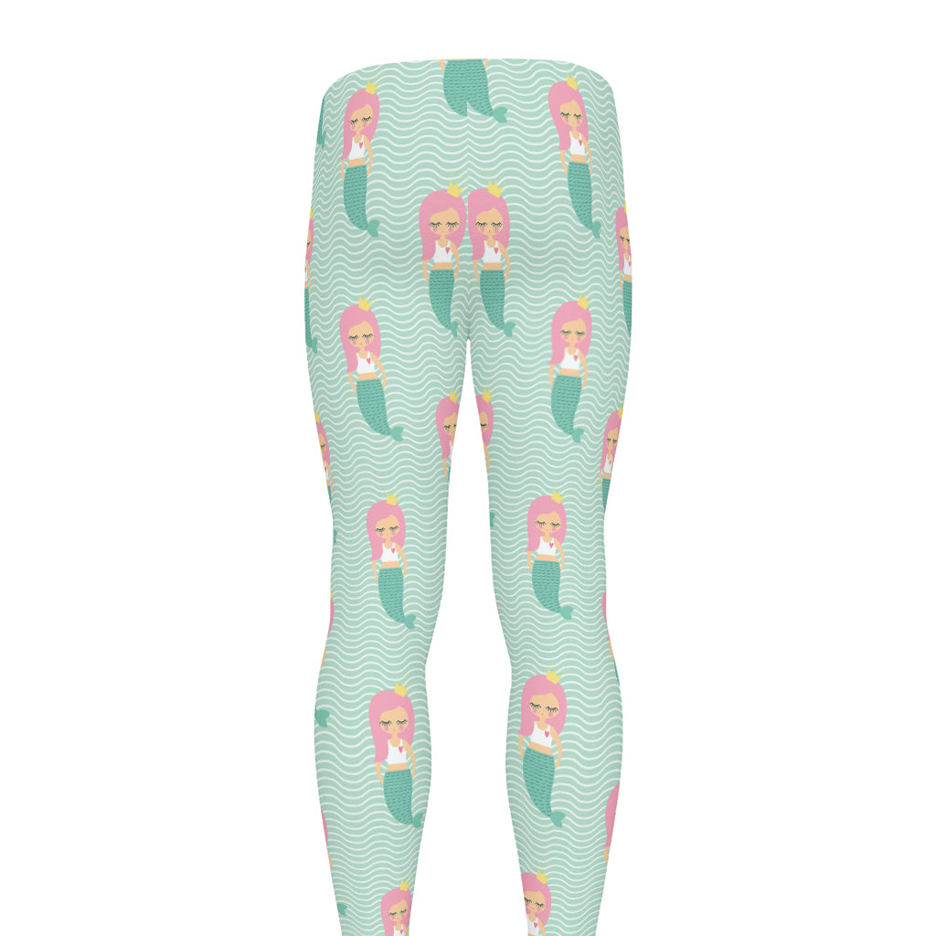 Cute Mermaid Pattern Print Men's leggings
