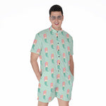 Cute Mermaid Pattern Print Men's Rompers