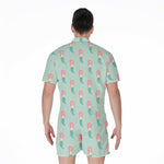 Cute Mermaid Pattern Print Men's Rompers