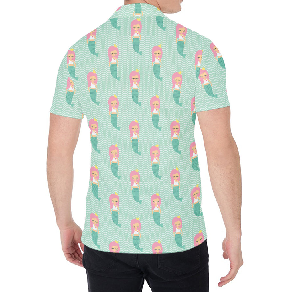 Cute Mermaid Pattern Print Men's Shirt