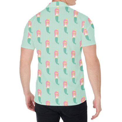 Cute Mermaid Pattern Print Men's Shirt
