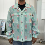 Cute Mermaid Pattern Print Men's Shirt Jacket