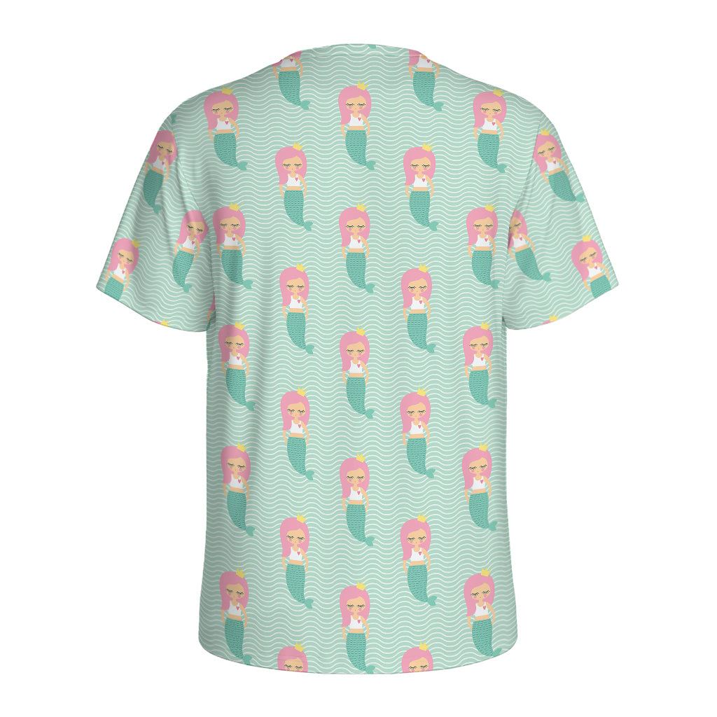 Cute Mermaid Pattern Print Men's Sports T-Shirt